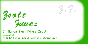 zsolt fuves business card